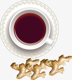 红糖水一杯姜茶广告矢量图高清图片