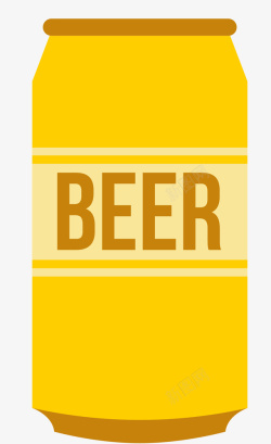 绿麦芽和啤酒易拉罐黄色卡通啤酒矢量图高清图片