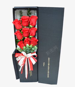 高级礼盒高级定制六朵玫瑰花束礼盒高清图片