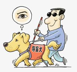 导盲犬帮助人素材