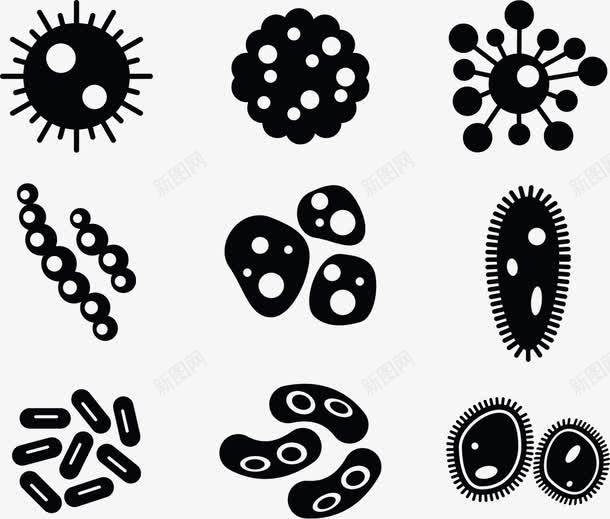九种菌群png免抠素材_新图网 https://ixintu.com 九种 微生物 显微镜 真菌 细菌 群体 菌群