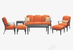 橙色沙发橙色沙发椅子家具高清图片