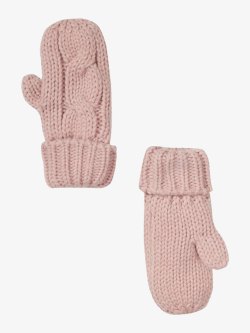 淇濇殩闉粉色毛线保暖棉手套高清图片