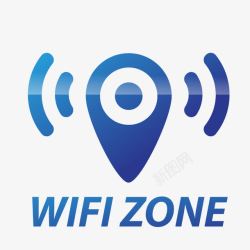 wifi贴纸蓝色wifi信号图标高清图片