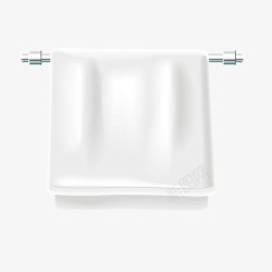 毛巾杆挂在杆上的白色毛巾高清图片