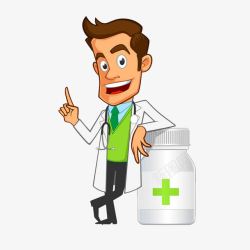 医生实验药瓶一张医生依靠药瓶的高清图片