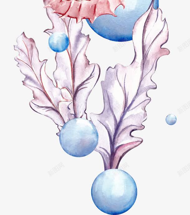 一只海马png免抠素材_新图网 https://ixintu.com 一只 卡通 手绘 水泡 海马 珊瑚 红色 蓝色