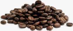 浅灰深褐色实物一堆香浓深褐色咖啡豆图高清图片