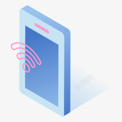 25D全面屏手机立体图标一台在接收信号的手机图标高清图片