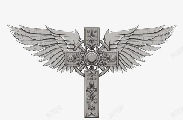 翅膀十字架png免抠素材_新图网 https://ixintu.com 万圣节 上帝耶稣耶和华 哥特风 基督耶稣