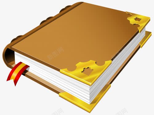 黄色带绸带的书签书籍png免抠素材_新图网 https://ixintu.com 书签 书籍 绸带 金色 飘带 黄色