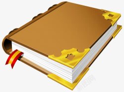 黄色带绸带的书签书籍素材