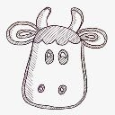 手绘牛头png免抠素材_新图网 https://ixintu.com 奶牛图片 手绘牛头 牛头 牛头像