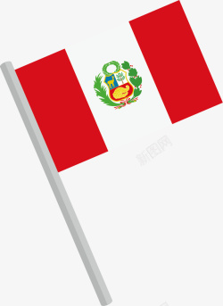 斜向放置的秘鲁国旗矢量图素材