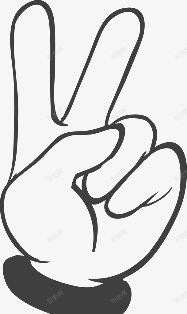 手绘胜利手势图标png_新图网 https://ixintu.com yeah 卡通 卡通手 手 手势 手势矢量图 手指 手指图 手掌 手绘手 拳头 指示 简单的手