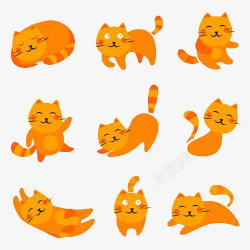可爱山楂九只懒惰的猫高清图片