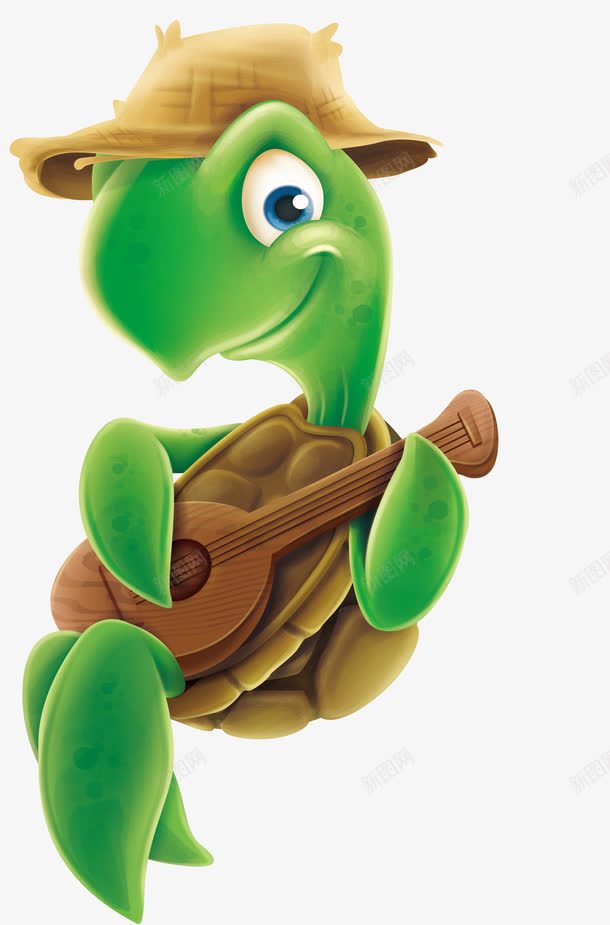 弹琴的乌龟png免抠素材_新图网 https://ixintu.com 乌龟可爱 创意 动物设计 卡通 弹琴 装扮