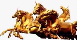 金色马雕像素材