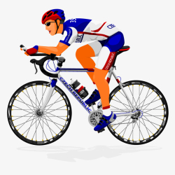 赛车骑行手绘自行车赛车选手矢量图高清图片