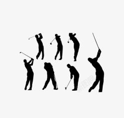 打高尔夫运动运动风打高尔夫剪影图标高清图片
