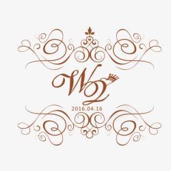 婚纱LOGO金色浪漫婚纱店logo图标高清图片