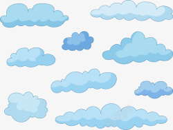 可爱的云彩蓝色可爱云彩矢量图高清图片