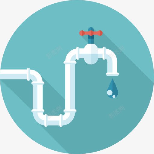 水暖图标png_新图网 https://ixintu.com 下降 施工工具 水管工 管道