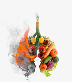 吸烟有害肺部插画炫酷创意吸烟有害健康肺部插画高清图片