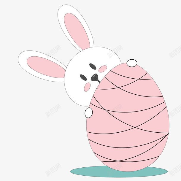 站在彩蛋后面的小兔子png免抠素材_新图网 https://ixintu.com 卡通 可爱 小兔子 彩蛋 画彩蛋 粉红色 调皮