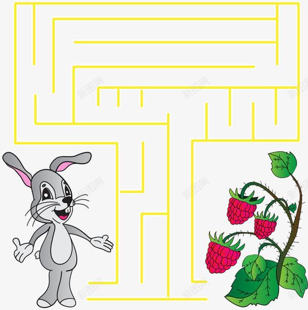 兔子走迷宫png免抠素材_新图网 https://ixintu.com 兔子 草莓 迷宫 黄色