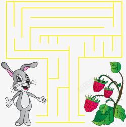 黄色迷宫兔子走迷宫高清图片