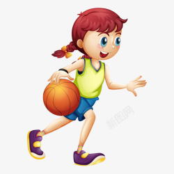 活力儿童玩耍篮球素材
