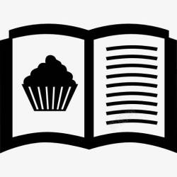 烹饪教程书甜食谱打开烹饪书图标高清图片