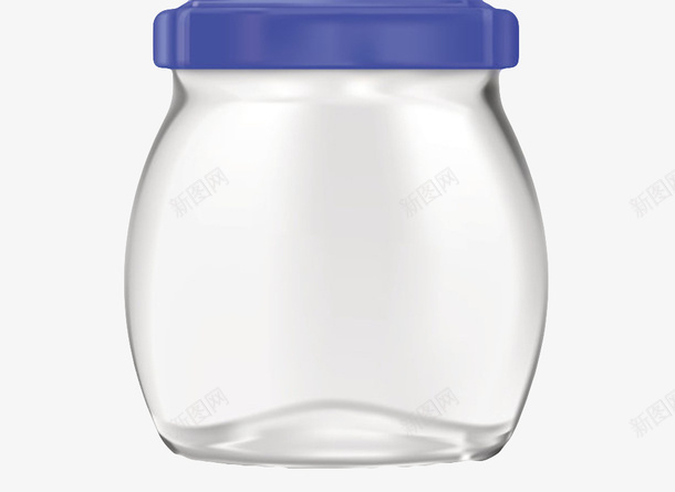 透明玻璃蓝色盖子的广口瓶实物png免抠素材_新图网 https://ixintu.com 保存 包装 反光 容器 密封 封存 广口瓶 玻璃 瓶子 空的 罐子 透明
