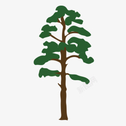 深绿色的树一棵深绿色的卡通树木矢量图高清图片