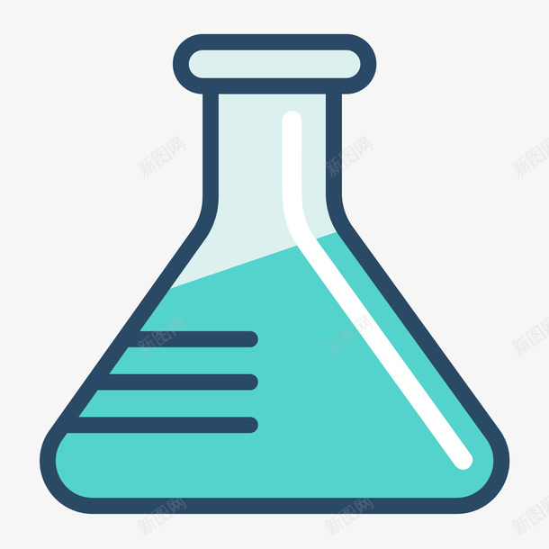 蓝色圆角烧杯元素矢量图图标eps_新图网 https://ixintu.com 光泽 刻度 医用图标 圆角 扁平化 摇瓶 烧杯 矢量图 蓝色 质感