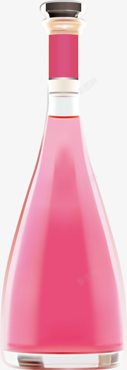 酒瓶粉红色不规格图形素材
