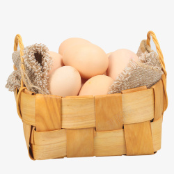 土鸡蛋篮子产品实物一筐鸡蛋高清图片