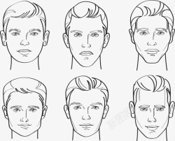 方形脸男生男士脸型图标高清图片