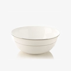 汤碗实物骨瓷碗沙拉碗冷面碗陶瓷碗银边高清图片