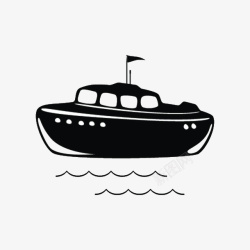 游艇矢量图图标游艇黑白插图图标高清图片