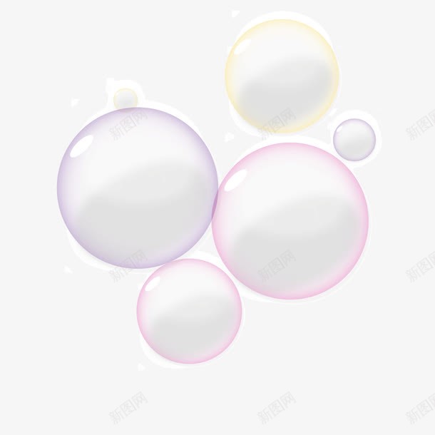 彩色透明三维气泡png免抠素材_新图网 https://ixintu.com 三维 彩色 气泡 水汽泡 透明
