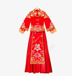 红色礼服新娘红色修身荷花秀禾服高清图片