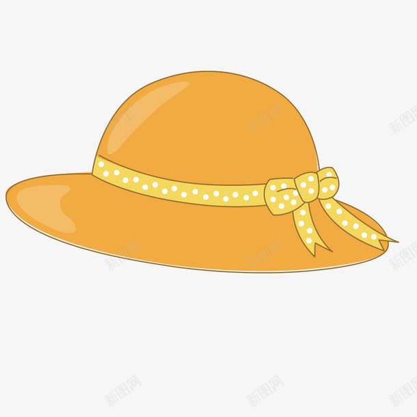 黄色帽子png免抠素材_新图网 https://ixintu.com 太阳帽 姜黄色 形状 款式图 版型 遮阳帽