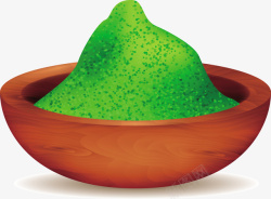 一碗抹茶粉一碗绿色抹茶粉矢量图高清图片