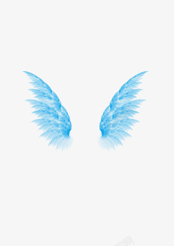 蓝色老鹰头蓝色手绘天使的翅膀高清图片