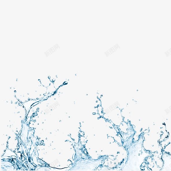 蓝色纯净水流png免抠素材_新图网 https://ixintu.com 水流 纯净 蓝色 设计