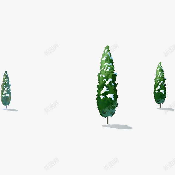 雪堆里的树木png免抠素材_新图网 https://ixintu.com 树木 植物 绿色 雪堆