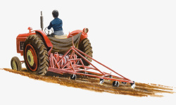 卡通插图农地种植插图机械耕种农地高清图片
