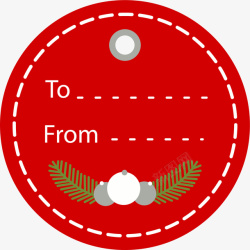 圆形挂牌红色圣诞球圆形标签高清图片